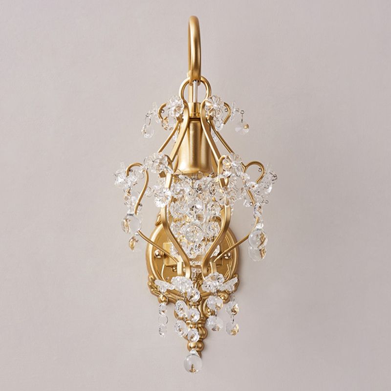 Unique Shape Metal Mirror Wall Light Modern Style 1 Light Mirror Wall Light Sconce in Gold