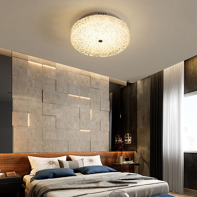 Modern Ceiling Mount Light LED Close to Ceiling Lamp with Glass Shade for Living Room