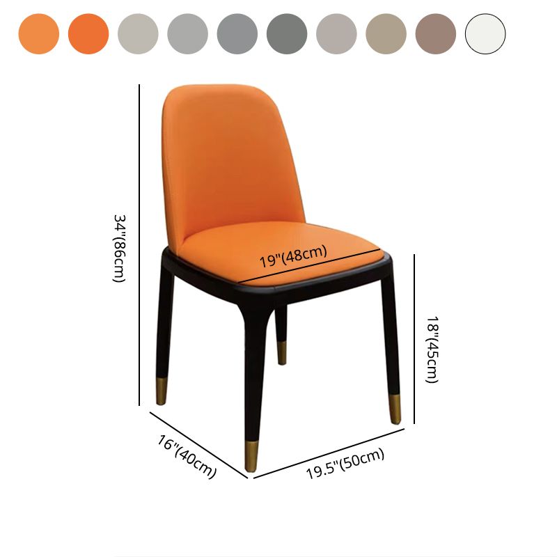 Chaise d'appoint industrielle en cuir de frêne, finition mate, chaise de salle à manger Parsons (Ensemble de 2)