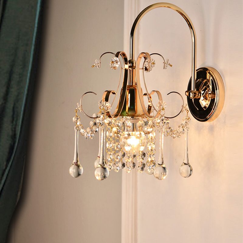 Moderne Kristallwandleuchten gold bewaffnete Wand montiertes Licht für Wohnzimmer