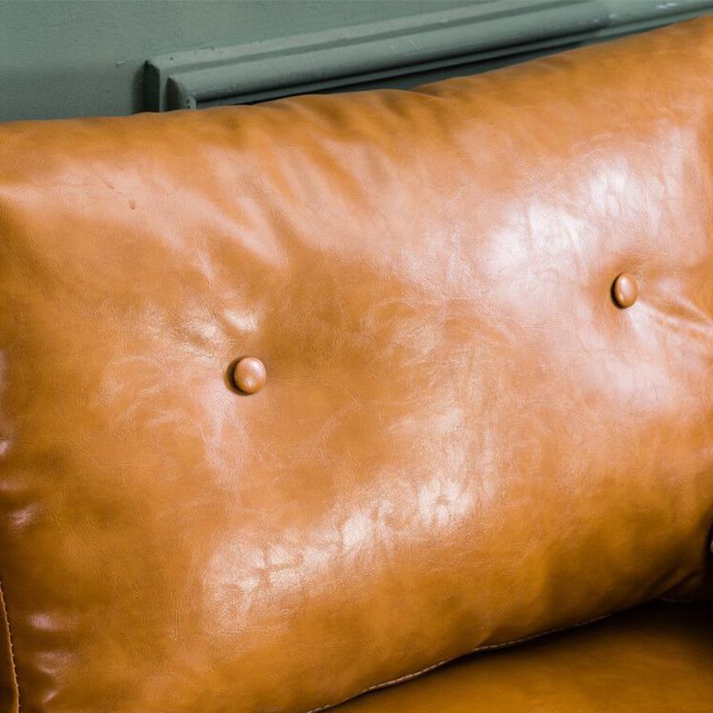 Divano a braccio quadrato trapuntato a metà secolo moderno da 30,7 "H. divano in pelle finta