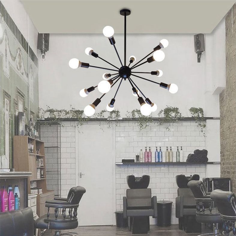 Lámpara de diseño de lámpara de lámpara en forma de ráfaga de estilo industrial Lámpara colgante de dormitorio de vestíbulo