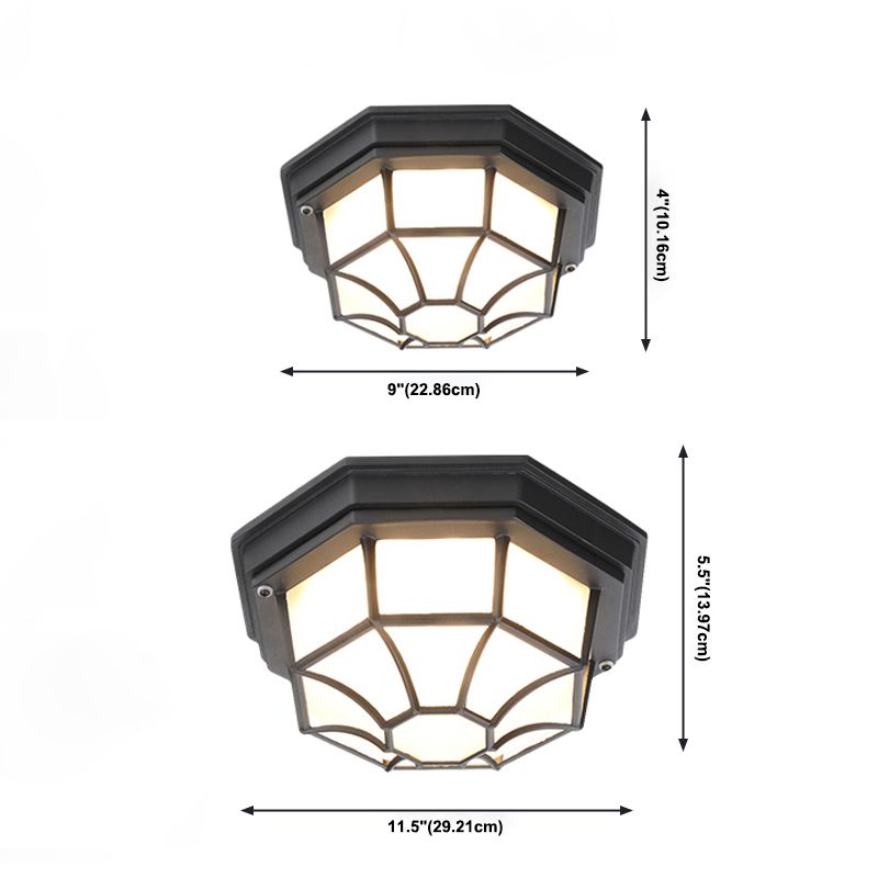 Traditional Style Waterproof Ceiling Light Courtyard Balcony Waterproof Flush Mount Light
