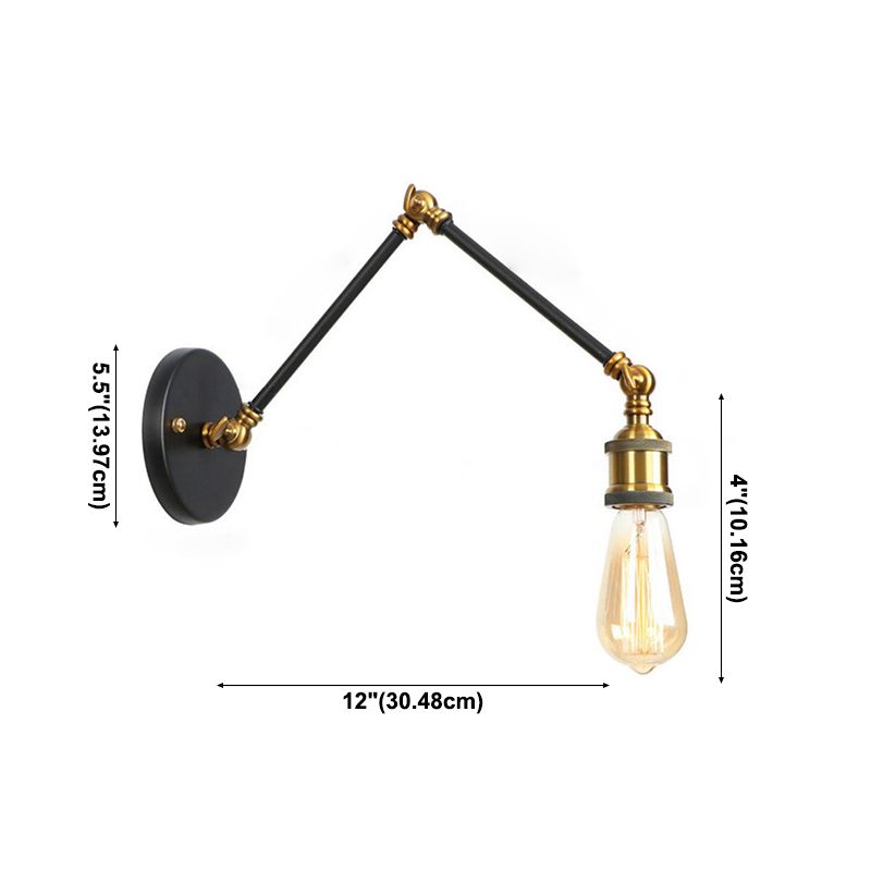 Swing Arm Wall Lamp Industrial Wall Sconce Metal 1 Light Sconce Light Fixtures