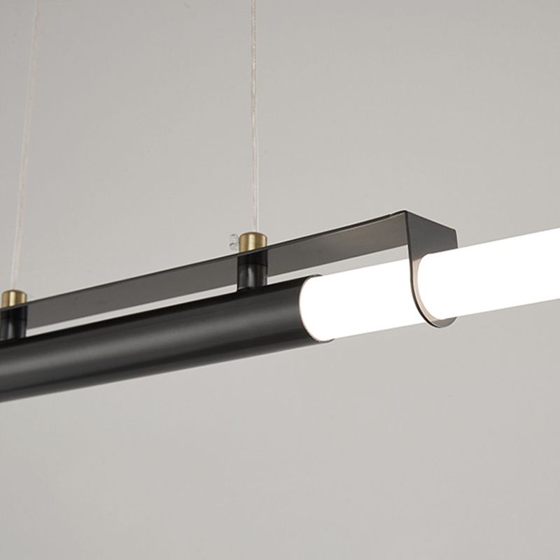 Modern Style Linear Shade Island Pendants 1 Light Metal Pendant Lights for Dining Room
