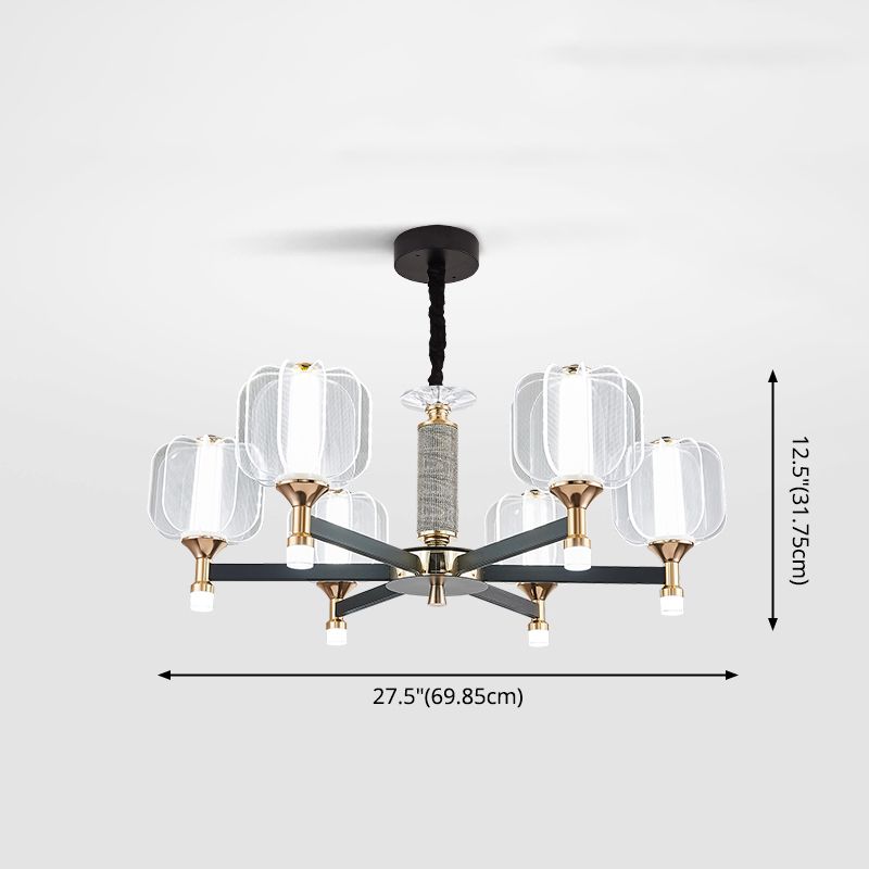 Contemporary Metal Hanging Light Fixtures Sputnik Chandelier for Living Room