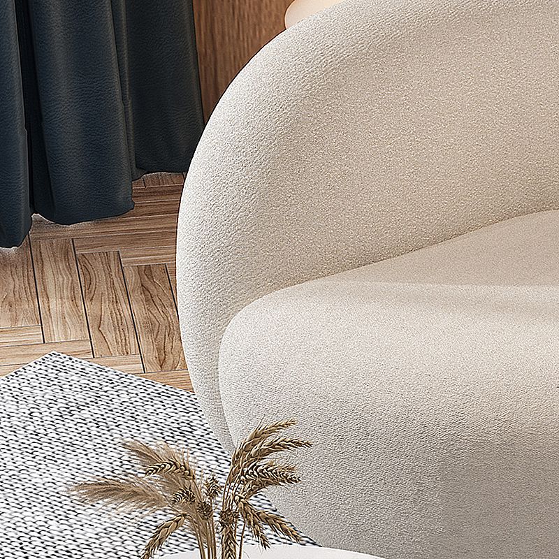 Modern Camel Back Sofa 27.56"High Round Arm Sofa for Apartment, White