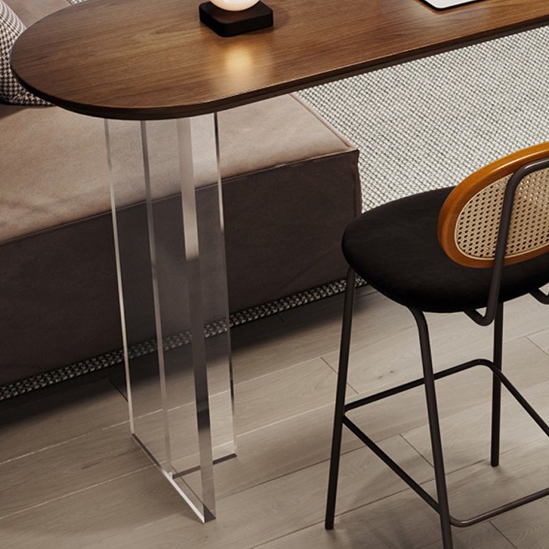 Contemporary Double Pedestal Bar Dining Table Solid Wood Dining Table