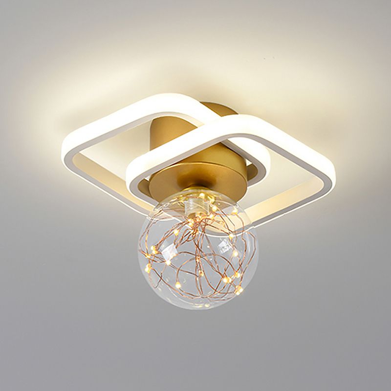 Modern Luxury Style Spherical Flush Mount Ceiling Light Fixtures Glass Ceiling Mount Chandelier