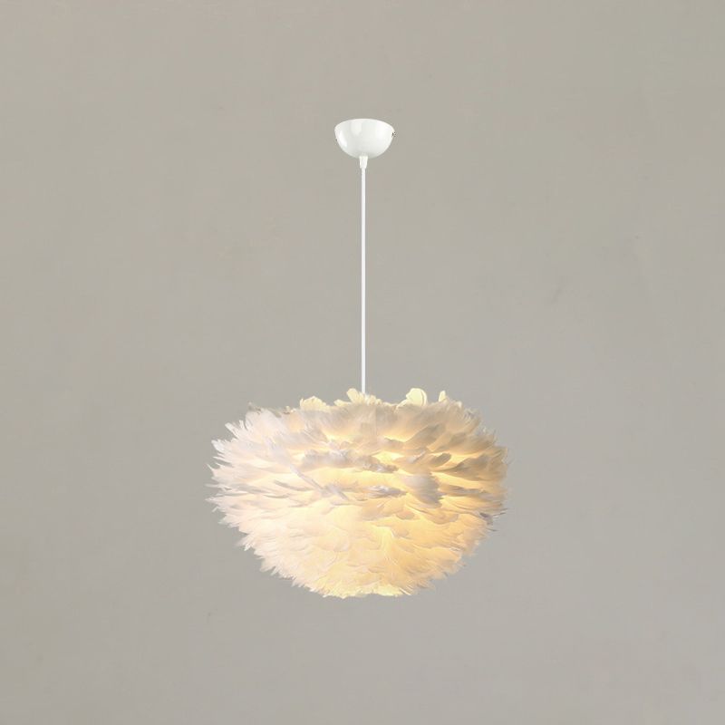 Lampada a sospensione piuma in stile moderno nordico a forma di piuma piuma lampada lampadario appeso per camera da letto