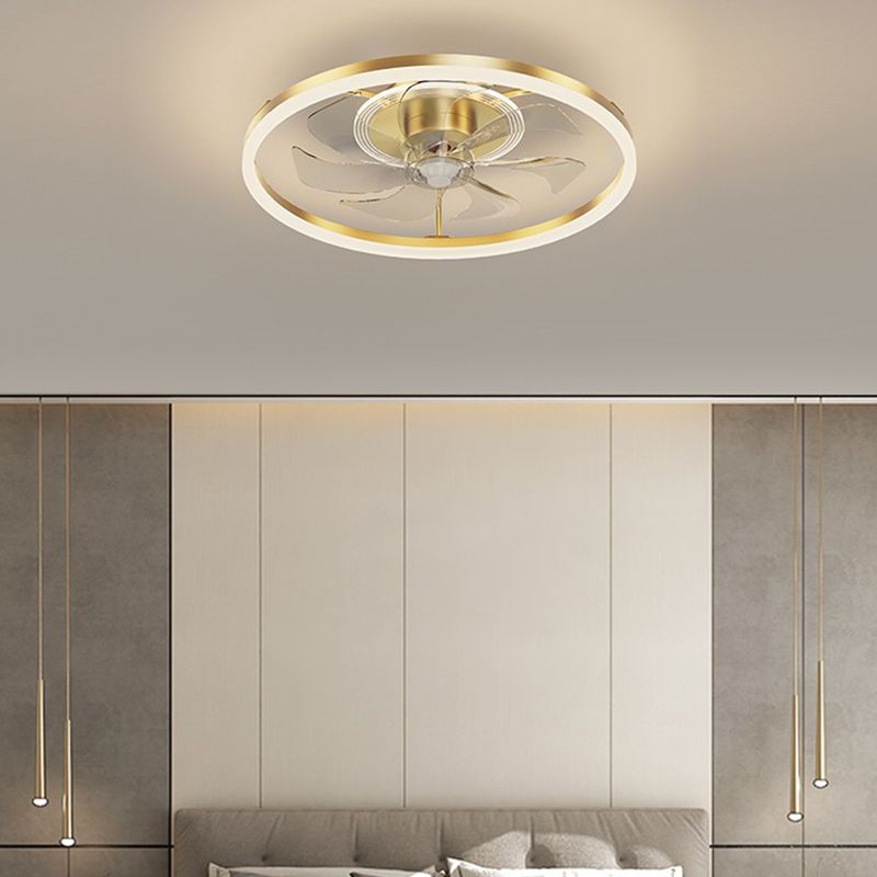 Éclair de ventilateur de plafond de style moderne Éclairage de ventilateur de plafond en métal pour chambre à coucher