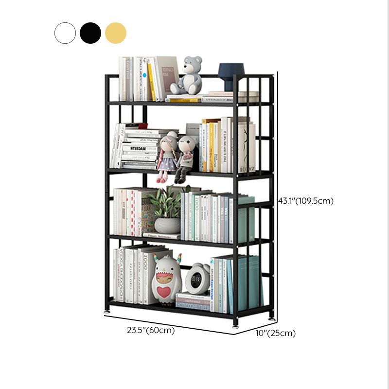 Open Back Standard Bookcase Metal Modern Bookshelf with Shelves