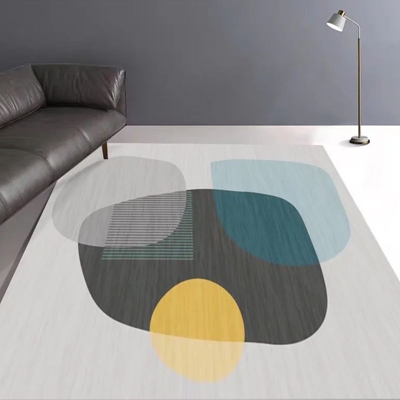 Modern Geometric Carpet Funky Indoor Rug Polyester Stain Resistant Area Rug