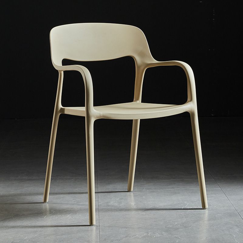 Open Back Dining Side Chair Dining Room Home Plastic Arm Chair