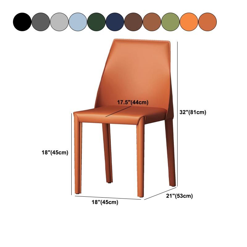 Modern Kitchen Leather Dining Chair Parsons Chair in Matte Finish for Home