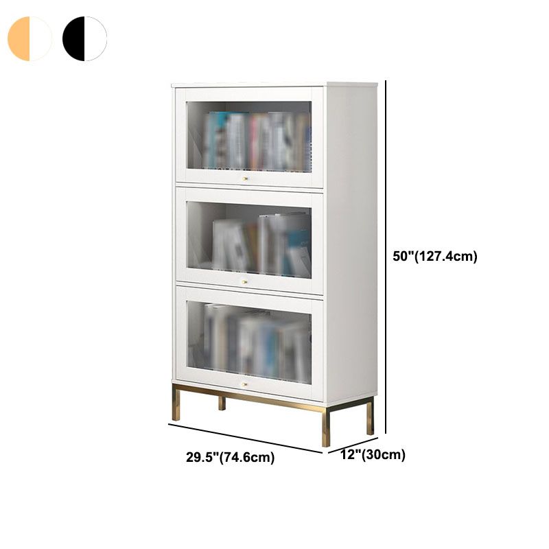 Libreria in legno fabbricata standard chiusa glam con porte di vetro