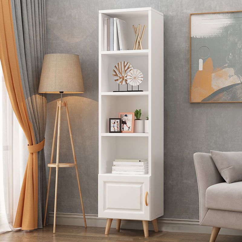 Contemporary Closed Back Bookshelf Standard Engineered Wood Bookcase