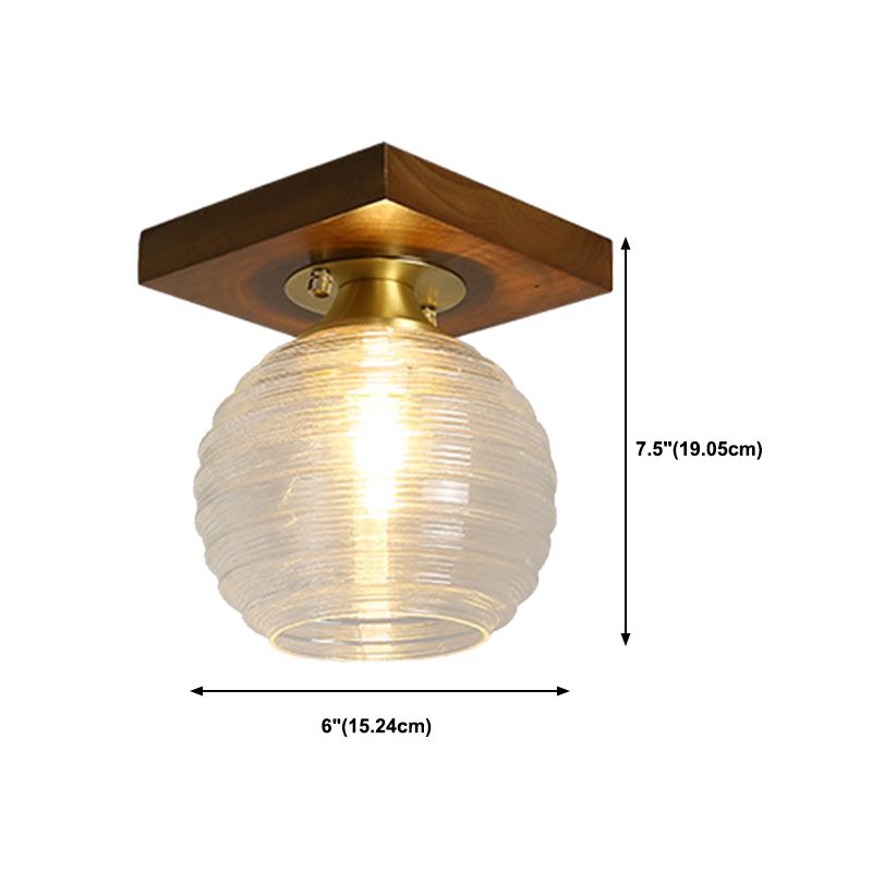 Single Brown Flush Mount Lighting Modernism Down Shaded Ceiling Light