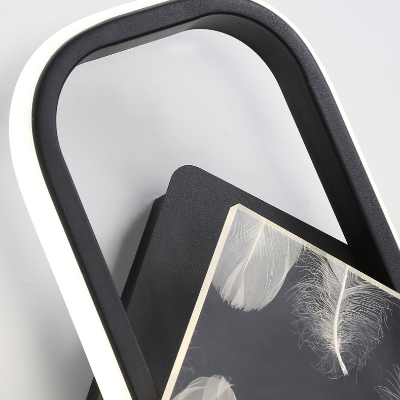 Modernist Crystal Rectangle Wall Light Fixture 1-Light LED Sconce Light for Bedroom