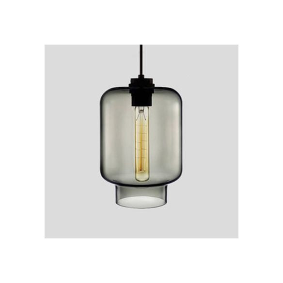 Lampe suspendue cylindrique Verre de simplicité 1 rose clair / jaune / bleu plafond plafond