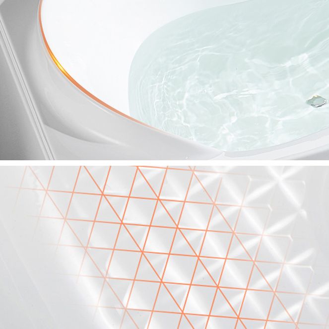 Rectangular Acrylic Bathtub Antique Finish Back to Wall Bathtub (Board not Included)
