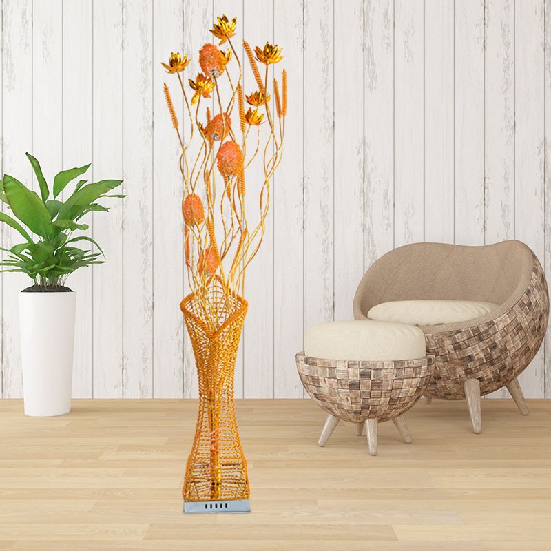 Kunstdecor Entwing Branch Decoratieve vloerlamp LED Aluminium Geometrische basisleesleesvloer Licht in goud/zwart/rood