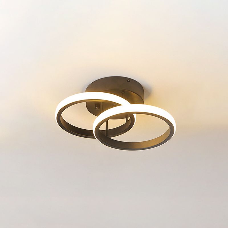 Moderne stijl 2-lichts plafondinbouwverlichting Geometrische metalen semi-led inbouwarmatuur