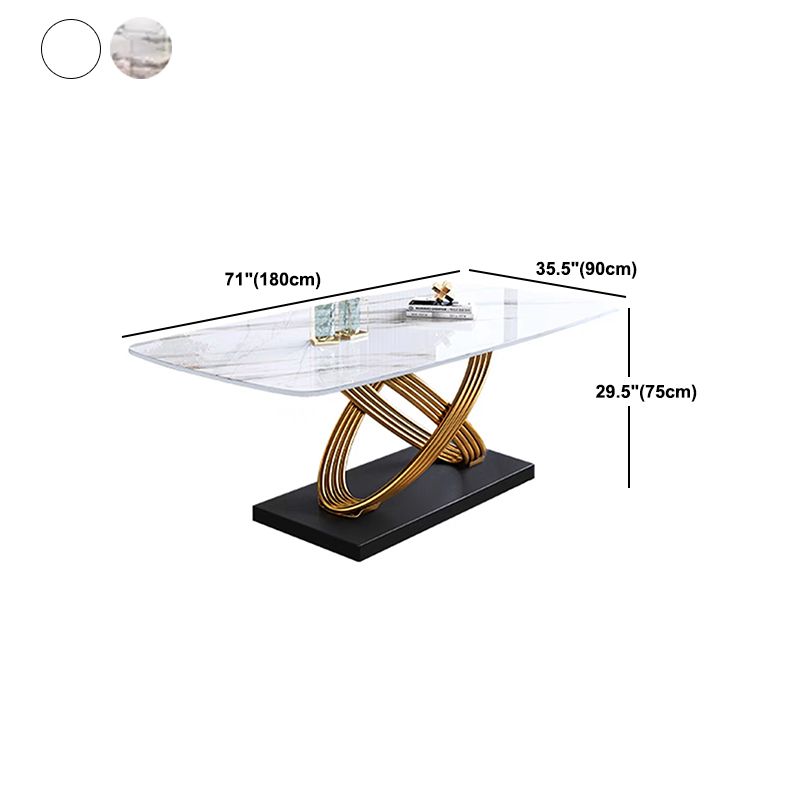 1/4/5/7 Pieces Rectangular Dining Set Luxurious Sintered Stone Top Dinette Table Set
