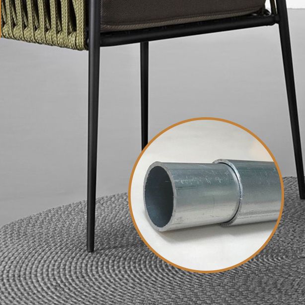 Metal and Stone Dining Table Set 1/2/3 Pcs Black Boho Dining Set