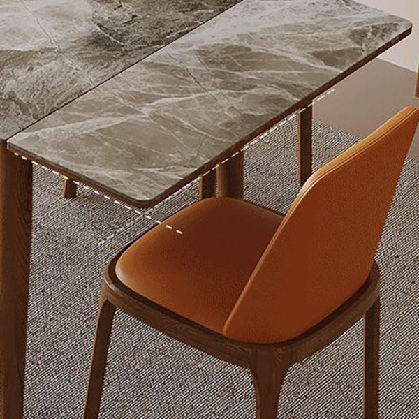 Contemporary Dinette Table Rectangle Stone Dining Room Table for Home