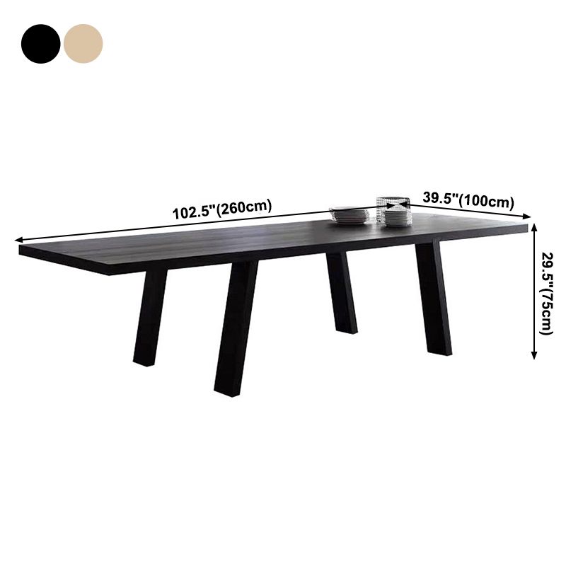 Mesa de comedor rectangular industrial de madera maciza Mesa superior de madera con patas