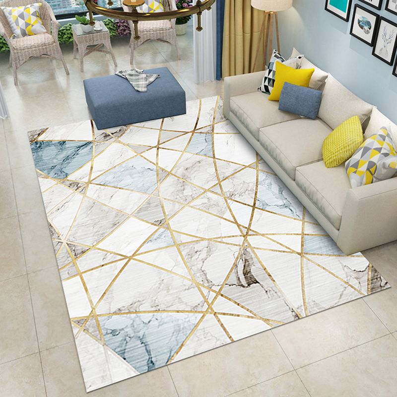 Simplicity Modern Indoor Rug Stylish Marble Print Rug Anti-Slip Backing Carpet for Home Decoration