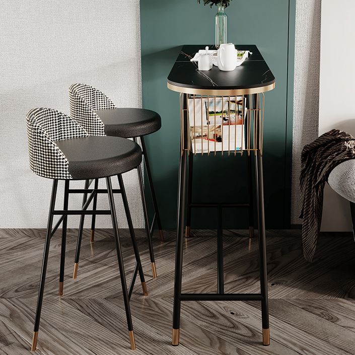 Glam Marble Counter Table with Specialty Table Top Trestle Table - 42" H