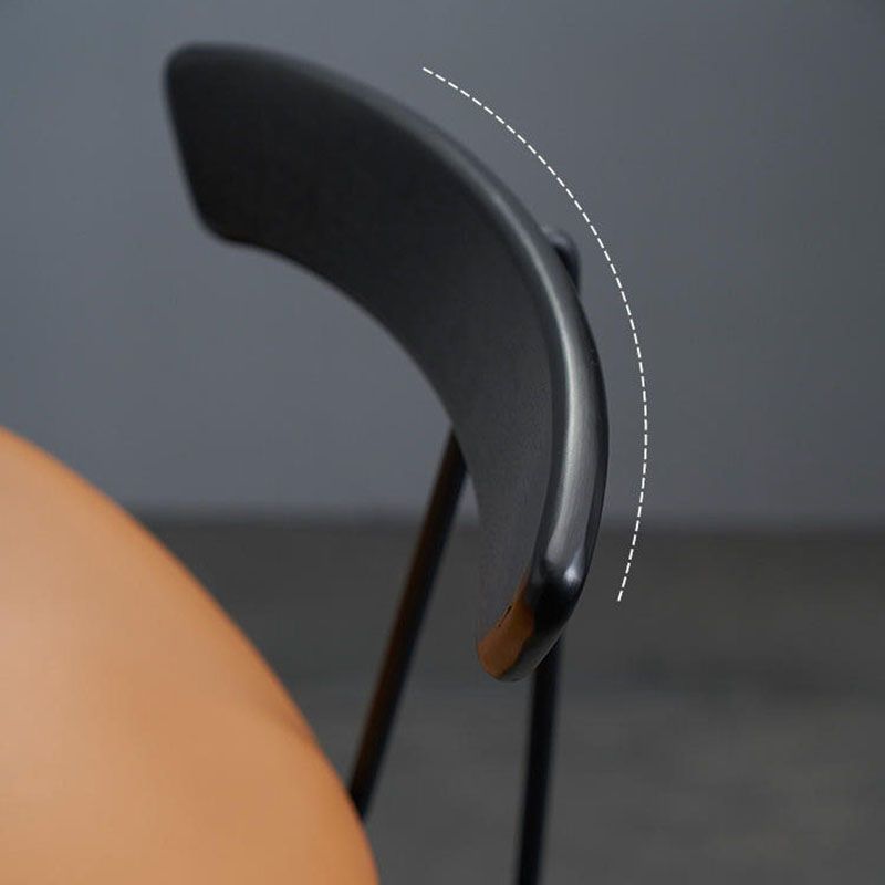 Silla lateral tapizada industrial para comedor, acabado mate, parte trasera abierta, silla de comedor