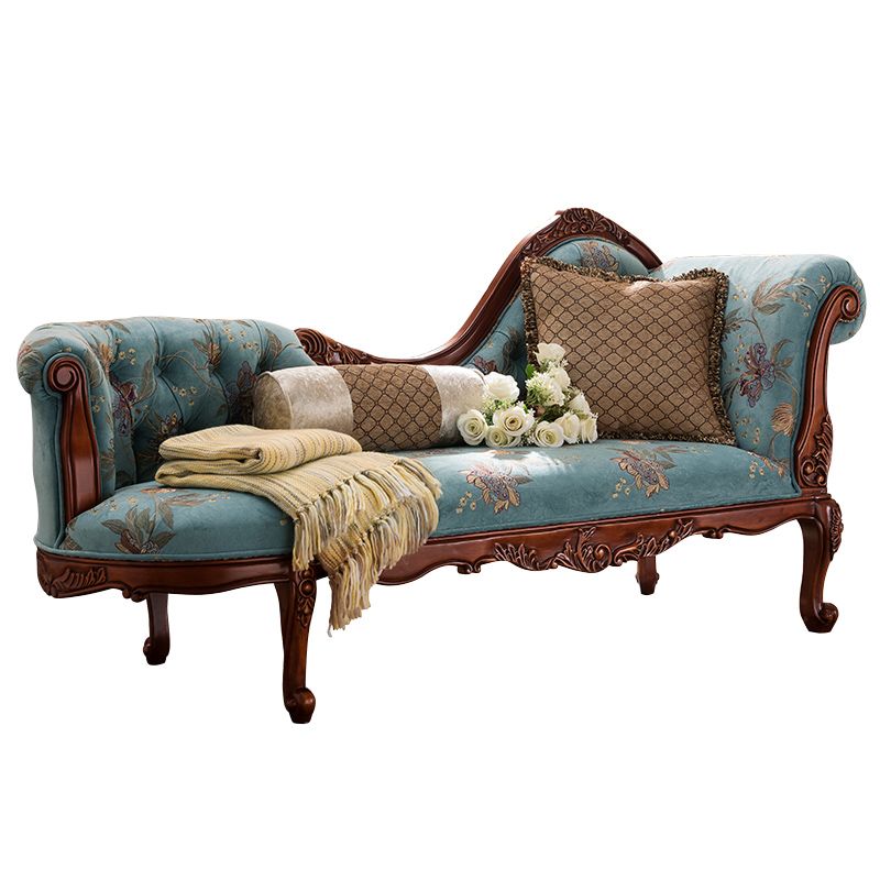 Upholstered Chaise Lounge Couch One Armed Lounge Solid Wood Chair