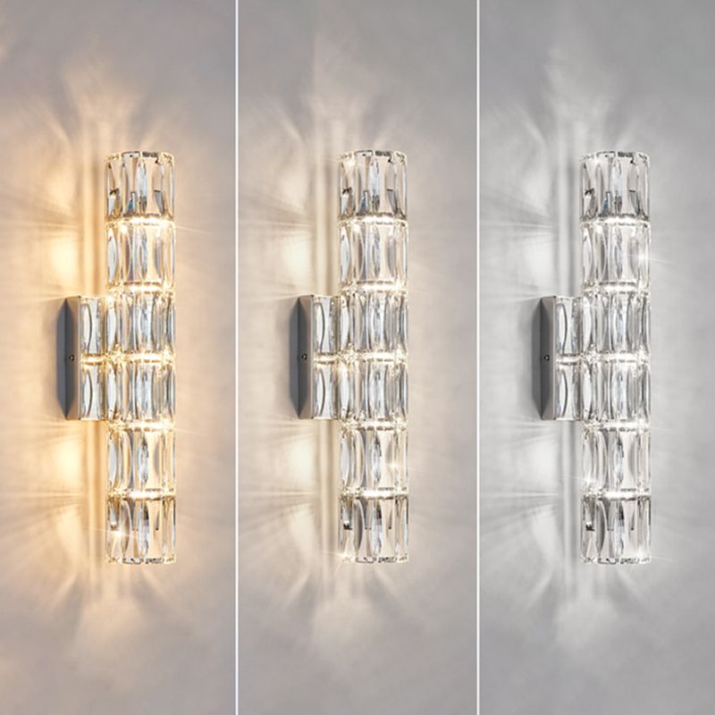 Modern Style Wall Mount Light Simple Wall Light with Crystal Shade for Living Room