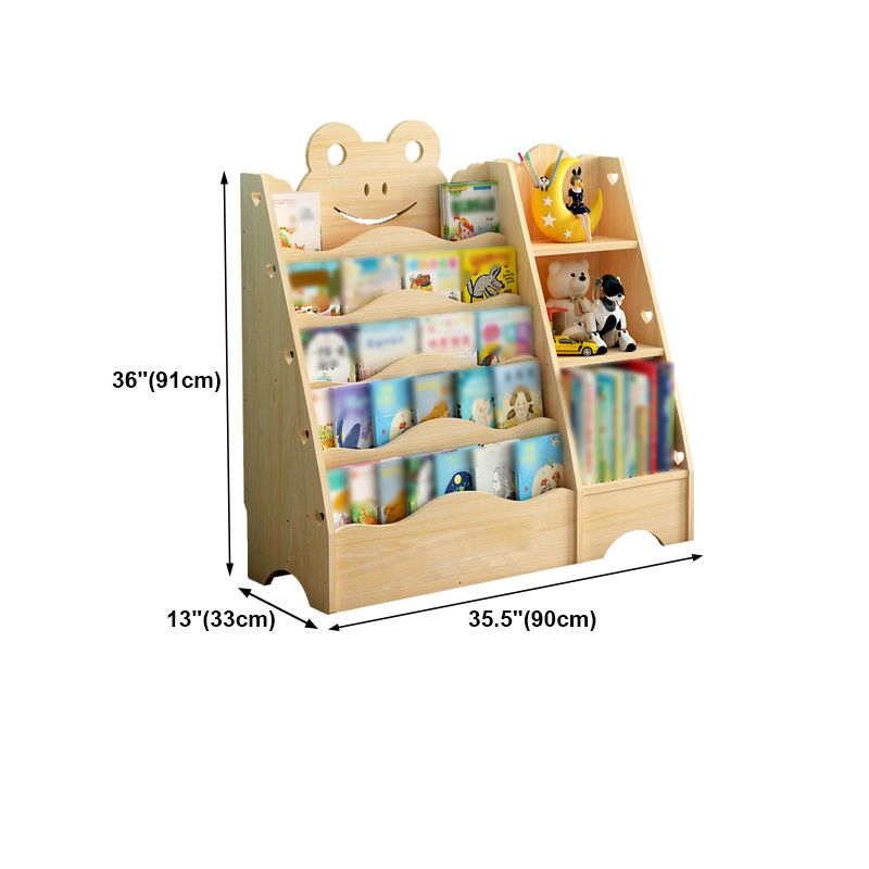 Ladder Bookcase Solid Wood Contemporary Style Bookshelf for Study Room