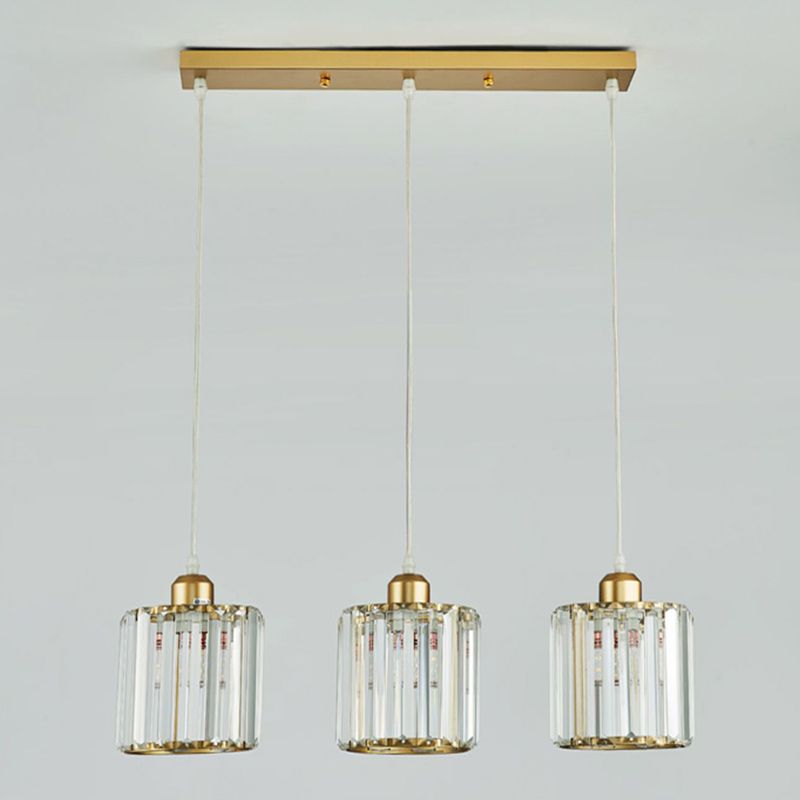 Contemporary Cube Pendant Light Crystal Hanging Pendant for Living Room