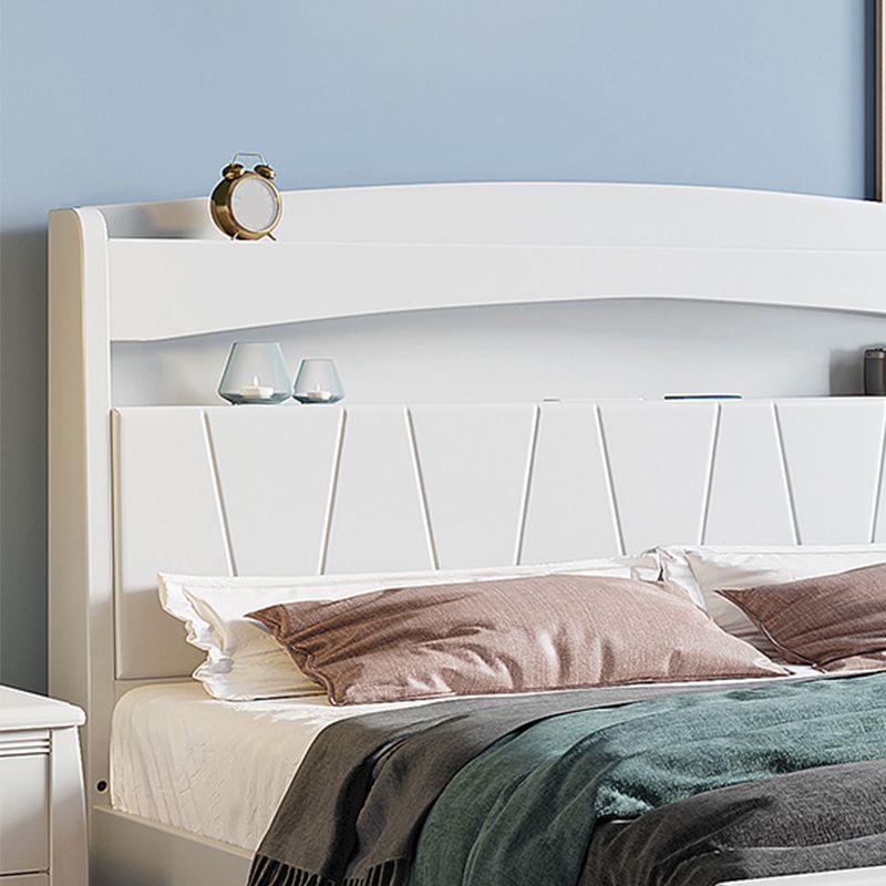 Modern Wood Bed Bookcase Included Standard Bed with Headboard