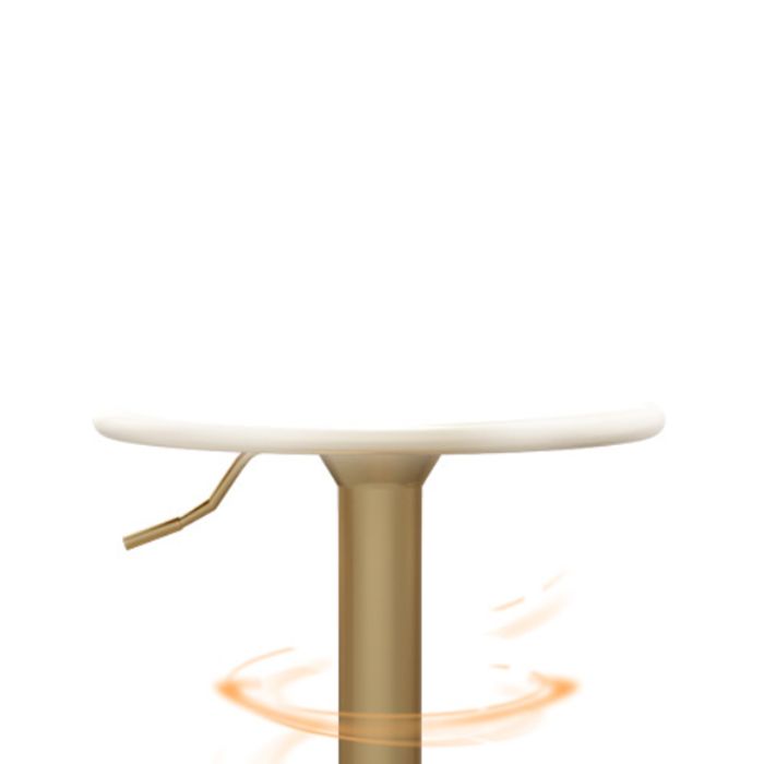 Glam Liftable Backrest Counter Stool Iron Kitchen Bar Stool with Velvet Cushion and Pedal