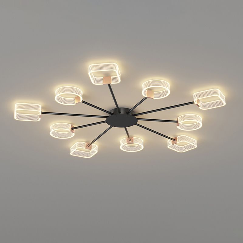 Nordic Style Metal Ceiling Light Geometry Shape Ceiling Lamp for Bedroom
