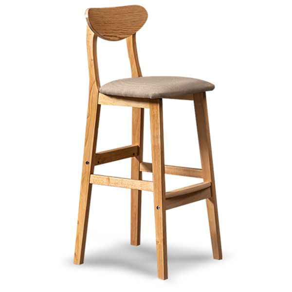 Rubberwood Coffee Shop Scandinavian Stool Matte Finish Upholstered Bar Stools