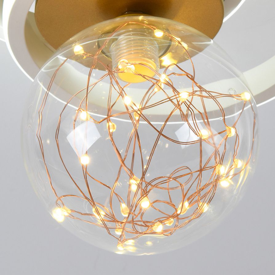 Luz de techo de semi descarga de oro global de oro de estilo moderno de metal LED Semi Flush Light