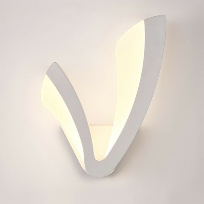 Acrylic V-Shaped LED Wall Mounted Light Simplicity White Wall Sconce Lighting for Bedside