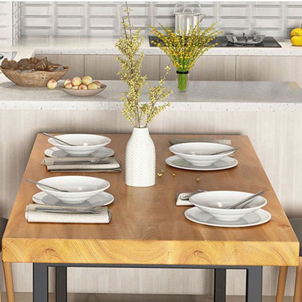 Rectangle Trestle Dining Table Modern Wood Table for Dining Room Bar
