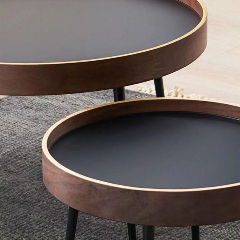 Metal and Wood Coffee Table Tray Top Cocktail Table with 4 Legs
