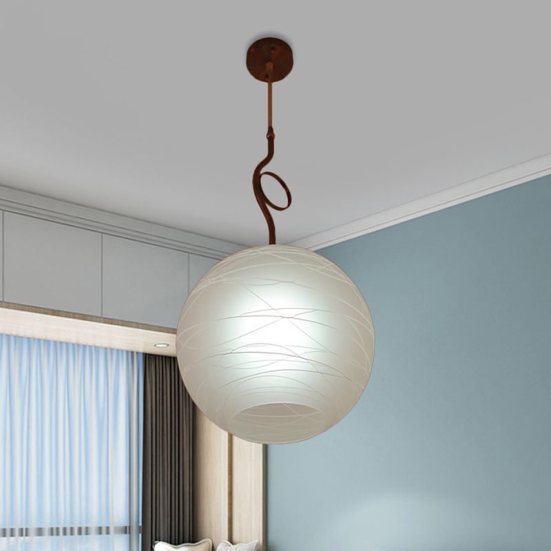 Global Hanging Light Kit moderne strukturierte weiße Glas 1 Glühbirnenschlafzimmer Deckenlampe
