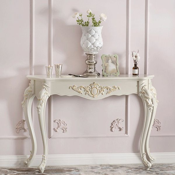 Victorian Hall Console Table Free Form Wood End Table with Legs