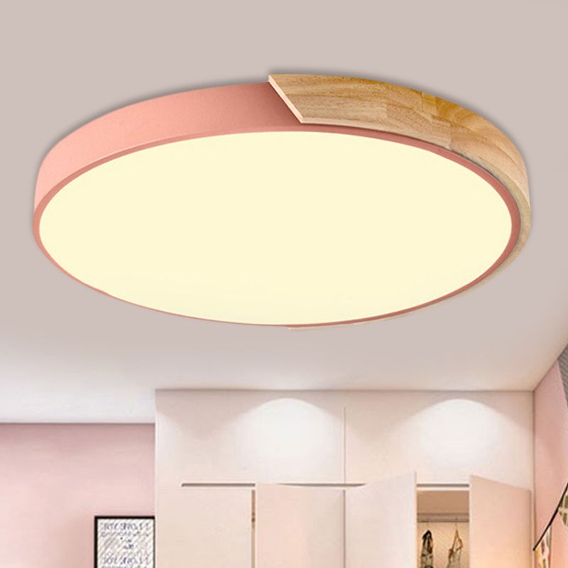 Macaron Loft Circle Plafonnier LED en acrylique pour la maternelle