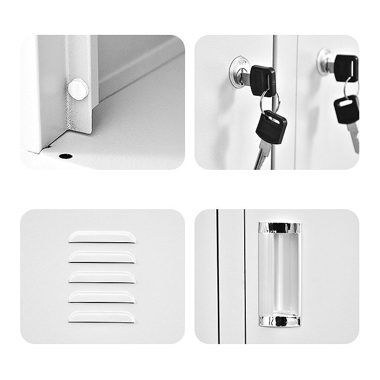 Contemporary White Wardrobe Cabinet Steel Wardrobe Armoire for Home